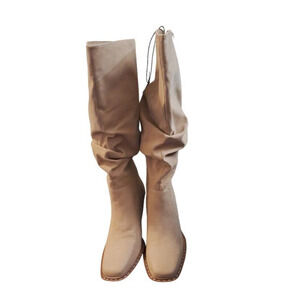 Womens Suede Knee High Boots Maurices Carissa/210278 Beige Size 7.5